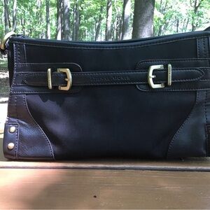 Etienne Aigner Black and Gold Hobo Bag